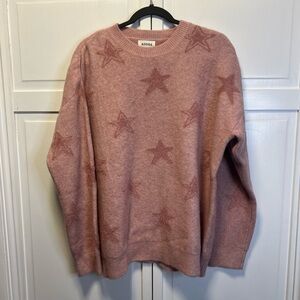 ADORA Women’s Crewneck Sweater With Star Pattern Size Women’s Large Color Blush